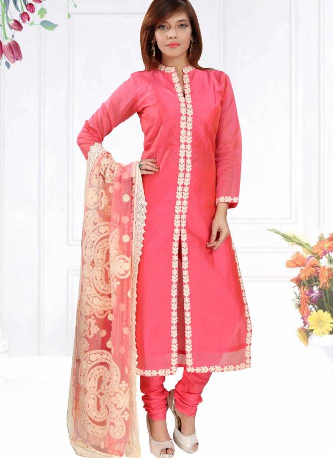 N F Churidar 04 Latest New Exclusive Fancy Designer Casual Wear Chanderi Silk Salwar Suit Collection